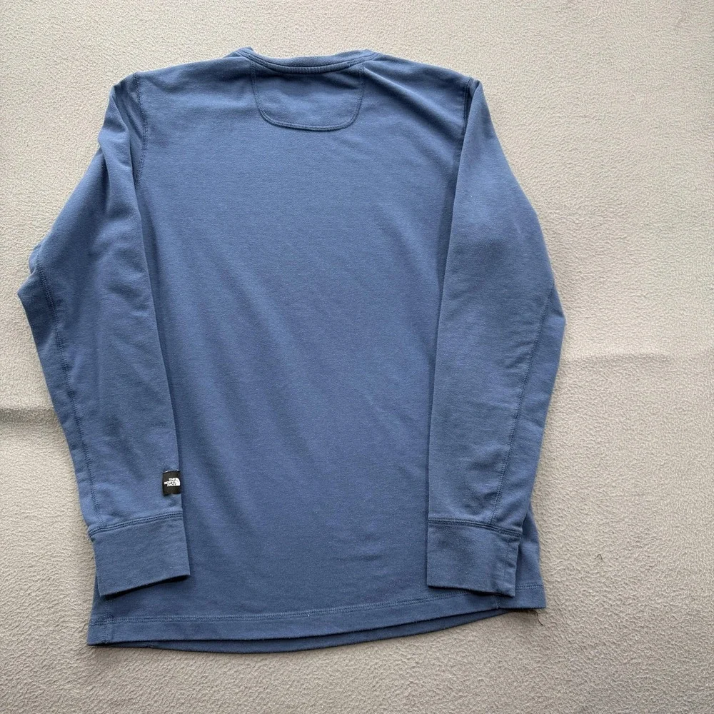 The North Face Shirt Mens Large Blue Long Sleeve Crewneck Tagless Jersey Tee